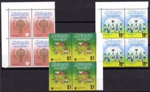 Malaysia 1979 Sc#185/187 YEAR OF THE CHILD (IYC) Block of 4  MNH