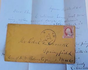 US #11 COVER WITH LETTER LYNN MARYLAND 1860 YD