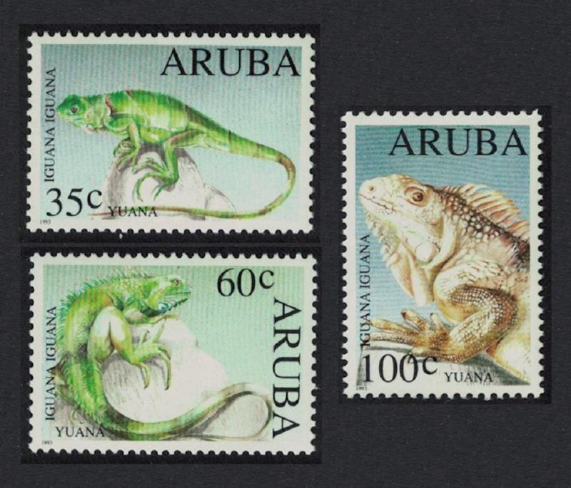 Aruba Iguana Lizard Fauna 3v 1993 MNH SC#98-100 SG#132-134