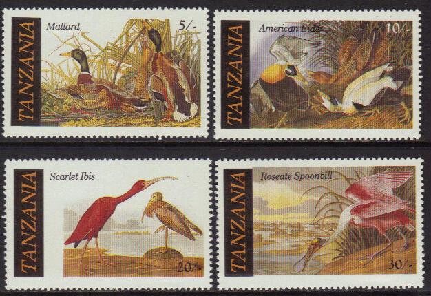 Tanzania #306-9 MNH Set, Audubon Birds