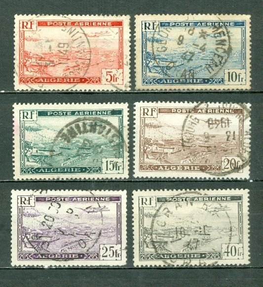 ALGERIA 1946 AIR #C1-C6 SET USED NO THINS...CANCELLATIONS...$2.05