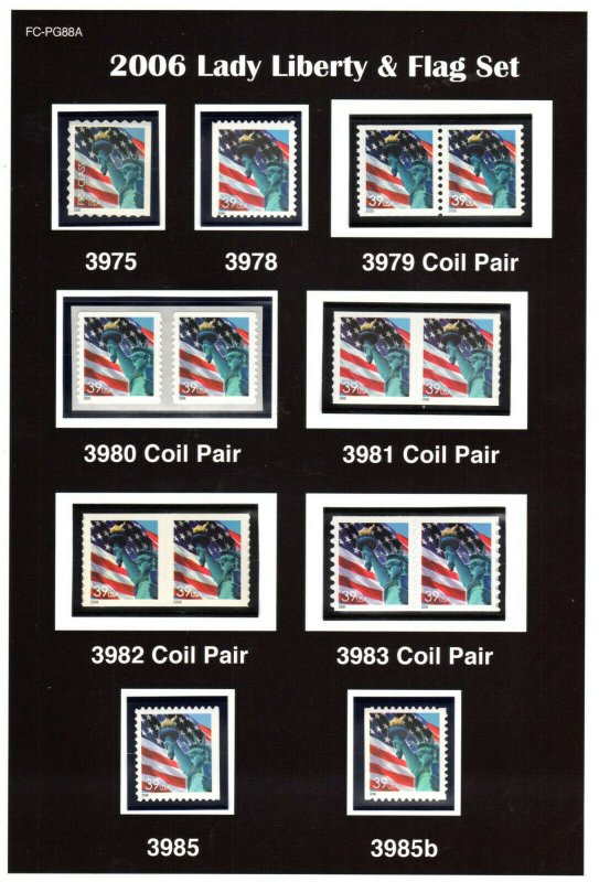 3965//85 - 2005-06 Lady Liberty and Flag Rate Change, collection of 17  stamps - Mystic Stamp Company