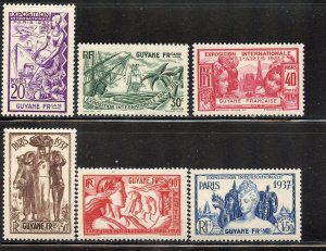 French Guinea # 162-7, Mint Hinge Remain.