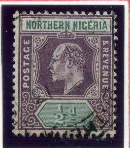 NORTHERN NIGERIA;  1904 early classic Ed VII issue used 1/2d. value  