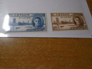 Peace Issue  Ceylon  #  293-94  MNH
