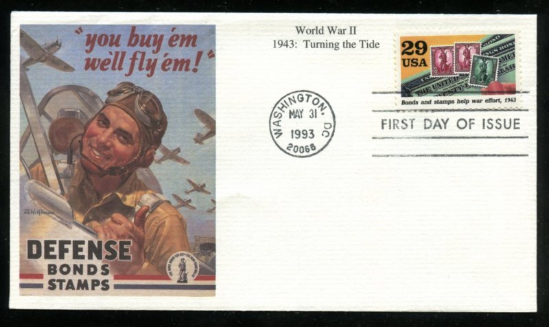 US 2765g World War II Bonds & Stamps UA Mystic cachet FDC
