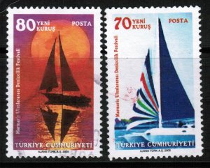TURKEY - 2005 - USED STAMPS - SHIPS AND BOATS SAILING