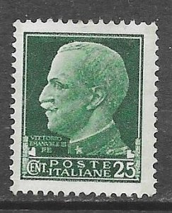 Italy 218: 25c Victor Emmanuel III, unused, NG, F-VF