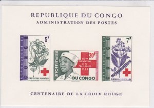 Congo Democratic Republic # 450, Red Cross Souvenir Sheet, NH 1/2 Cat.