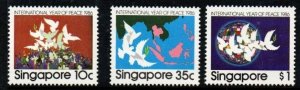 SINGAPORE SG543/5 1986 PEACE YEAR   MNH