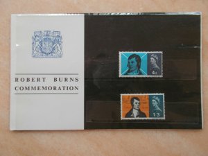 GB 1966 Burns Commemorations Presentation Pack in Original Cellophane Cat £60