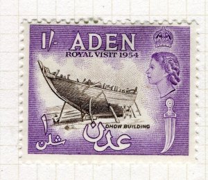 ADEN; 1953 early QEII issue Mint hinged Shade of 1s. value