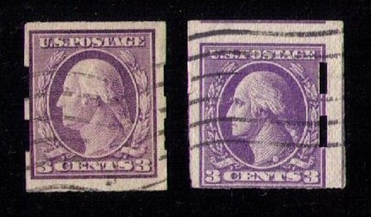 US Sc 483-484 Used Imperforate Shermack Vending Type 1 & Type 2 F- VF