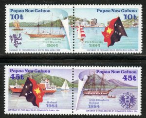 Papua New Guinea Scott 608-09 MNHOG Pairs - British N.G. Proclamation -SCV $3.00