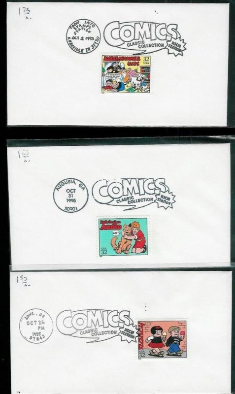 Classic Comic Book Stamps #3000 Set of 20 Pictorial Cancels Popeye D Tracy etc