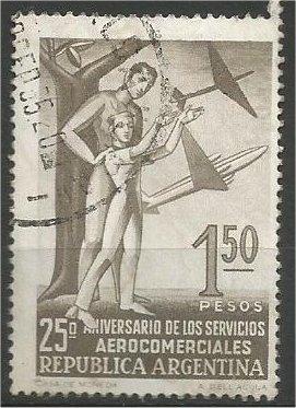 ARGENTINA, 1955, used 1.50p, Aviation  Scott 645