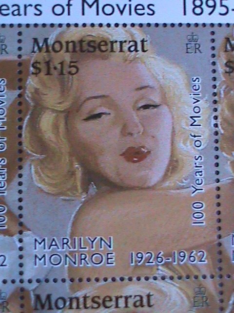 MORNTSERRAT-1995-CENTENARY OF MOVIES- SEXY MARILYN MONROE MNH SHEET-VERY FINE