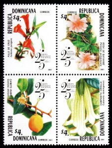 Dominican Republic 2001 Sc# 1384  Flowers-National Botanical Gardens Block 4 MNH