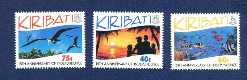 KIRIBATI - Scott 631-633 - FVF MNH - Fish, Birds, Independence - 1994