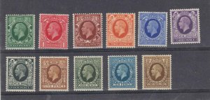 GB # 210-220 VF-MLH KGV ISSUES TO 1sh CAT VALUE $50+