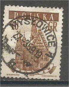 POLAND, 1958, used 40g, Town Halls Scott 806