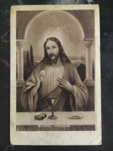 1942 Italy Postcard Cover to Kenya KUT POW Camp # 1 Prisoner of War Easter jesus