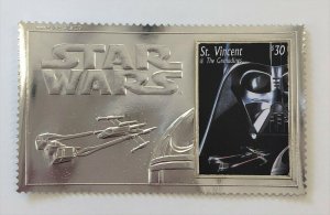 St. Vincent 1996 - Star Wars, Darth Vader, Sci-Fi Film - Pure Silver Stamp - MNH