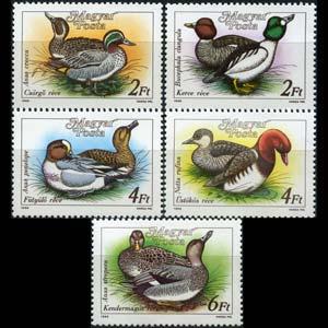 HUNGARY 1988 - Scott# 3136-40 Ducks Set of 5 NH