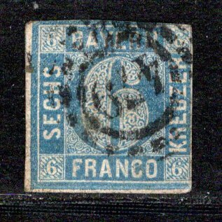 German States Bavaria Scott # 11, used