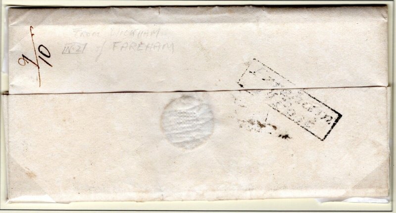 GB HANTS Cover Wickham Receiver *Fareham Penny Post* 1827 Bruton Letter EP451 