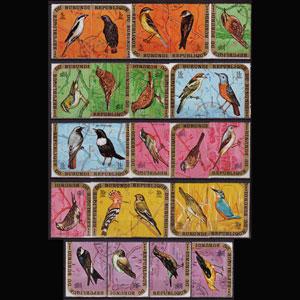 BURUNDI 1970 - Scott# C32-7 Birds Mixed Set of 24 CTO