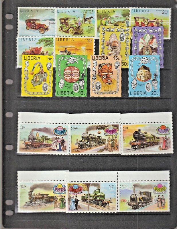 Liberia Collection 1953-1977 on 5 Stock Pages VF MNH All Different, many Topical