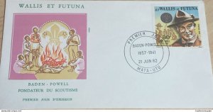 O) 1941 WALLIS AND FUTUNA, SCOUTS,  OLORD BADEN POWELL,  FDC XF