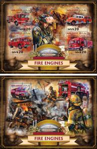 Maldives Fire Engines Firefighters Transport MNH stamp set