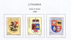 LITHUANIA - 1999 - Coats of Arms  - Perf 3v Set - M L H