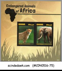 GHANA - ENDANGERED ANIMALS OF AFRICA MIN SHEET MINT NH - VERY BEAUTIFUL