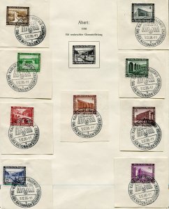 Germany   Mi.# 634-42  used with special cancels on Pieces