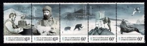 Australian Antarctic 2014 Expedition  Disaster & Isolation Set as Strip of 5 MNH