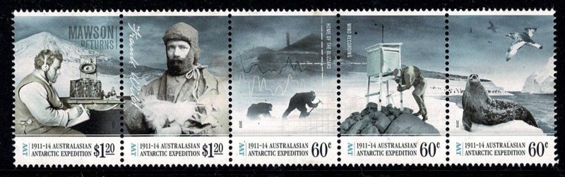 Australian Antarctic 2014 Expedition  Disaster & Isolation Set as Strip of 5 MNH