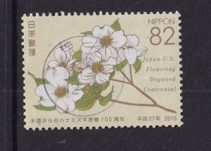 Japan  #3814e   used  2015  white  dogwood  blossoms  82y