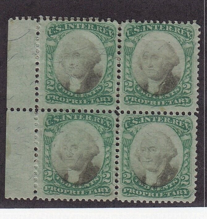 RB2a F-VF OG block of 4 ( dist OG ) scarce mint nice color cv $ ! see pic !