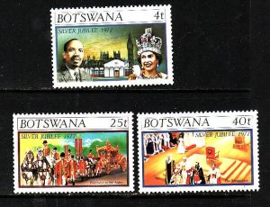 Botswana-Sc#179-81- id5-unused NH set-QEII-25th Reign-1977-