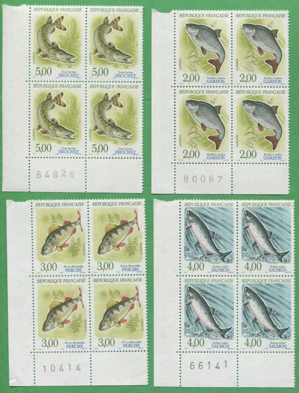 10 Sets of 1991 France Stamps 2227 - 2230 Cat Value $65 Native Fish