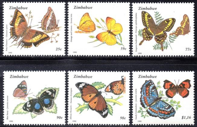 Zimbabwe - 1992 Butterflies Set MNH**SG 838-843