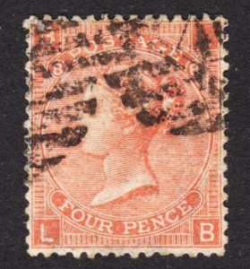 Great Britain Scott 43a plate 8 VF to XF used. FREE...