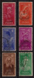 India Poets, Saints Etc. (Scott #237-42) Used