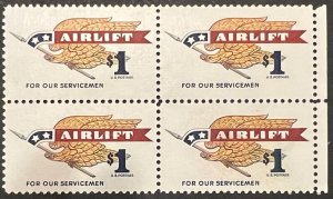 Scott#: 1341 - Airlift $1 1968 Block of Four MNH OG - Lot 1