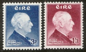 1957 Ireland Sc# 157-58 - 3p 1/3 - Birth Centennial of John Redmond  MH Cv$15.75