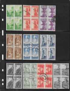 US #756-765 NATIONAL PARKS ISSUES (SPECIAL PRINTING-NO GUM) BLOCKS OF 4- USED