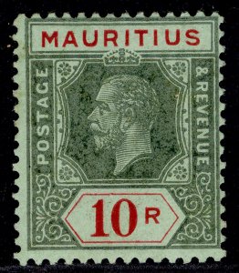 MAURITIUS GV SG204b, 10r green & red/emerald (olive bacK), M MINT. Cat £160.